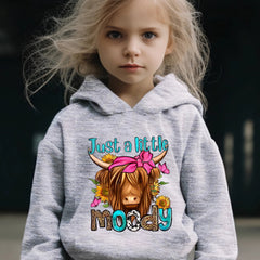 Moody Pattern Long Sleeve Hooded Sweatshirt Girls Comfy Hoodies