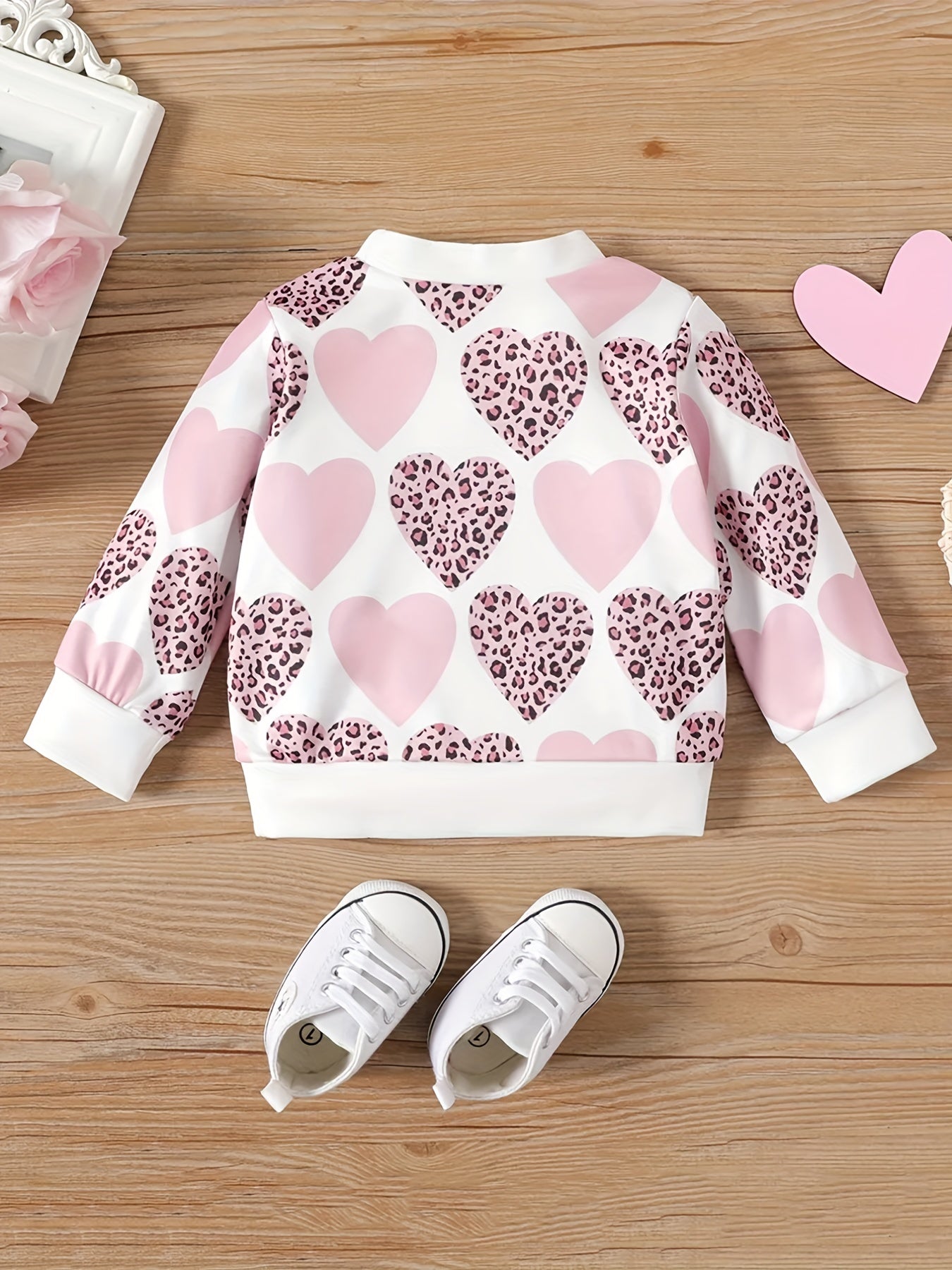 Toddler Baby Girl Leopard Love Printed Sweatshirt Long Sleeve Pullover