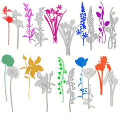 10pcs Wildflower Metal Cutting Dies for DIY Scrapbooking