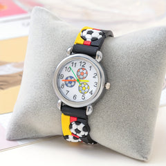 Boys Cartoon Soccer Silicone Sports Watch