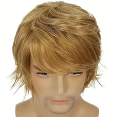 Men's Golden Blonde Long Curly Hair Wig