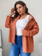 Corduroy Button Up Casual Blouse