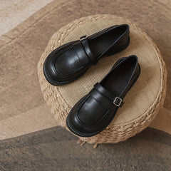 Women's Chunky Heel Loafers Casual Work Shoes