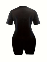 No You Hang Up Print 2pcs Set Short Sleeve T Shirt & Shorts