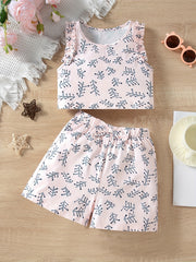Girls' 2pc Geometric Pattern Pajama Set