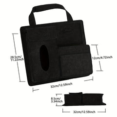 Felt Car Seat Back Hanging Bag Storage Organizer with Tissue Box
