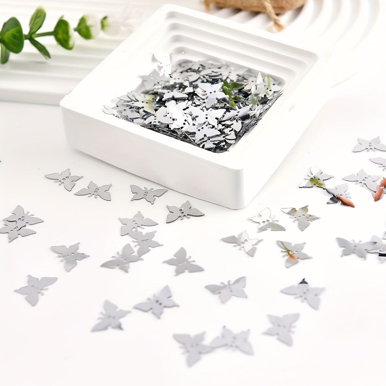 15g Sparkling Silvery Butterfly Confetti for Magical Celebration