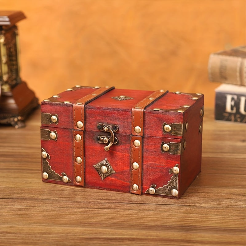 Vintage Wooden Storage Box For Jewelry Bedroom Living Room