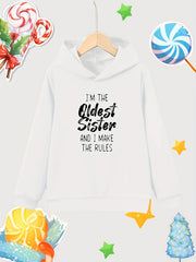 Oldest Sister Rules Hooded Sweatshirt for Girls