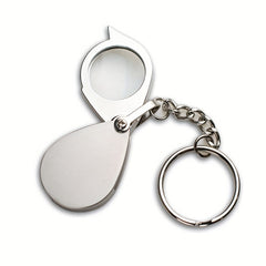 Portable Pocket Reading Magnifier 10X Folding Metal Jewelry Magnifier Keychain
