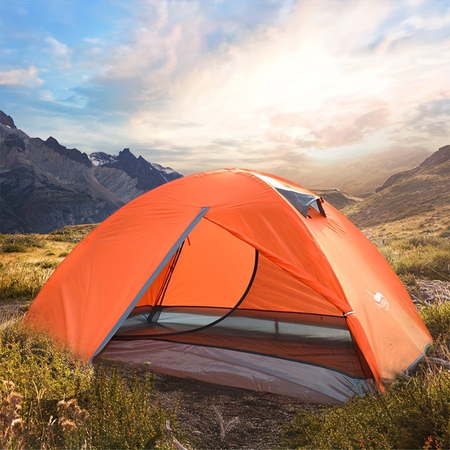 Outdoor Camping Double Layer Tent for 2 People Rainproof & Sunscreen