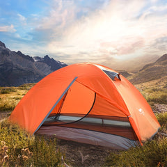 Outdoor Camping Double Layer Tent for 2 People Rainproof & Sunscreen