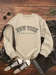 Women's Letter Print Crew Neck Sweatshirt