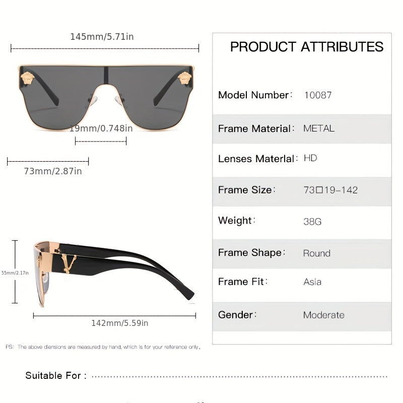 Men's Alloy Head Decoration Sunshade Sunglasses