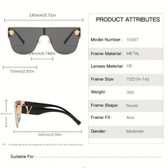 Men's Alloy Head Decoration Sunshade Sunglasses