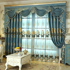 European Embroidered Curtains with Window Yarn - 1pc