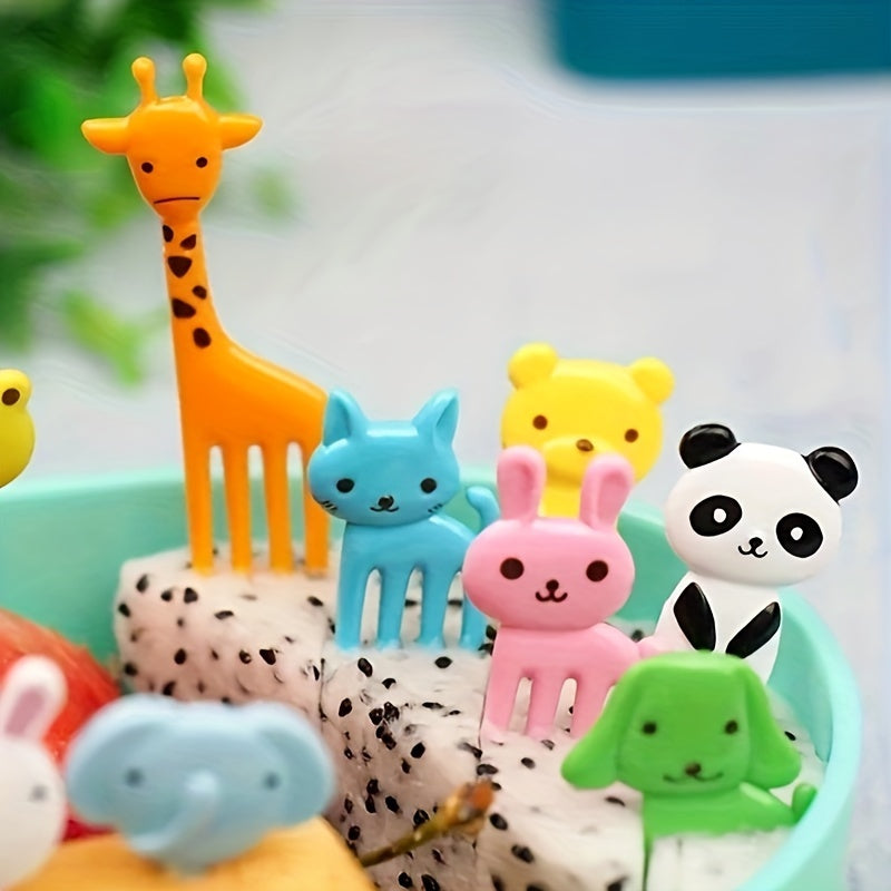10pcs Animal Fruit Fork Set Christmas Party Snack Cake Dessert Food Fork