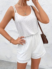 Sleeveless Eyelet Romper Jumpsuit for Women