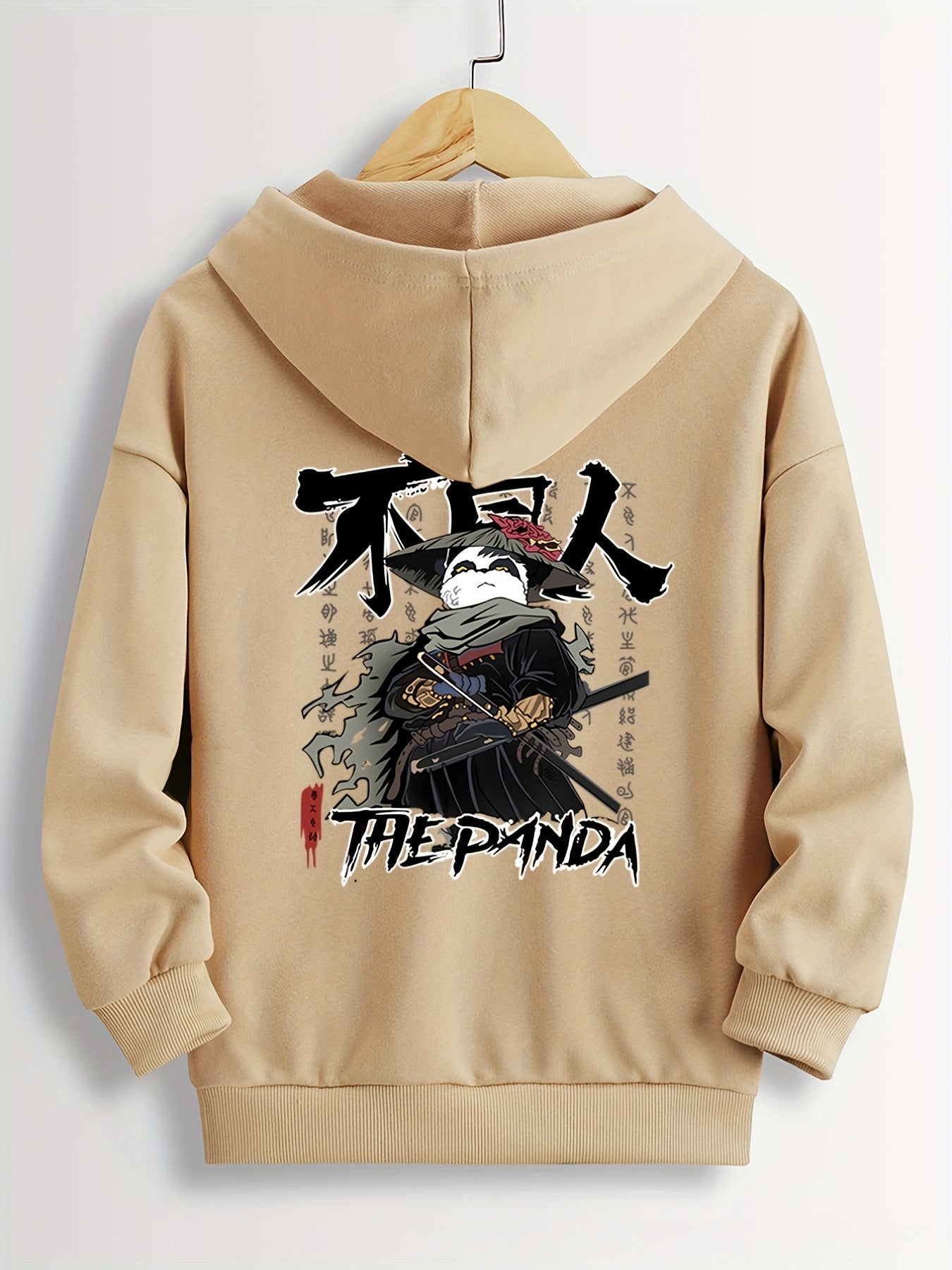 Boys Cartoon Panda Graphic Hoodie