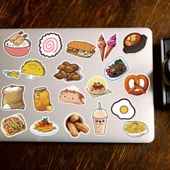 50pcs Cartoon Food Hand Account Stickers - Waterproof Graffiti Stickers