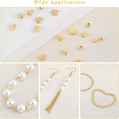 120 Pcs Mixed Shape Spacer Beads Round Ball Heart Flower Disc Loose Beads