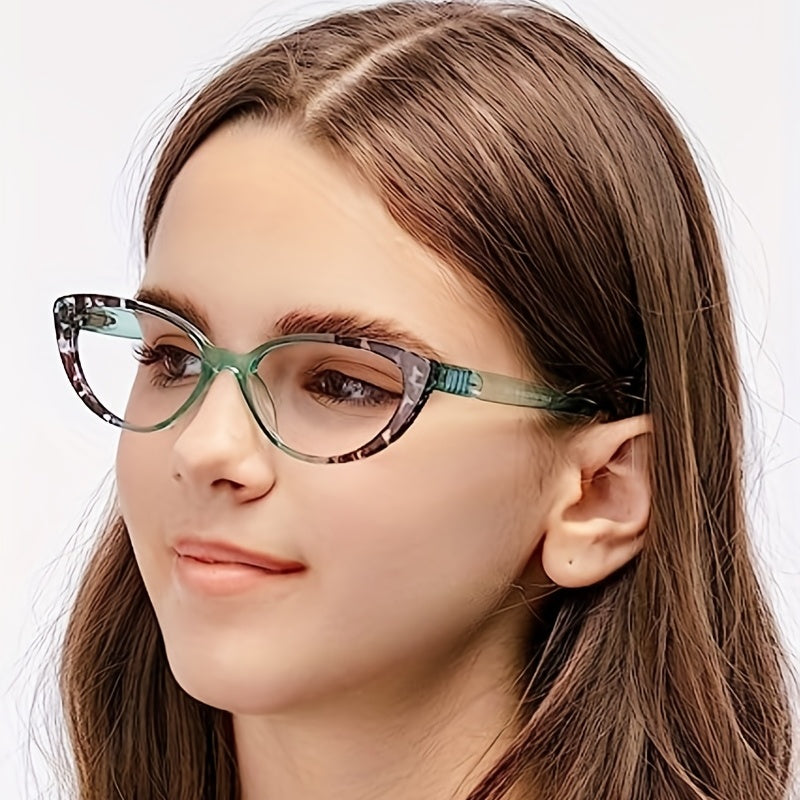 Cat Eye Reading Glasses Women Light Blocking Spring Hinge Anti Glare UV