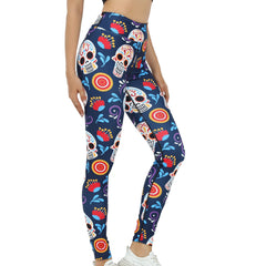 Halloween Print Slimming Yoga Leggings High Waist Butt Lifting Workout Pants