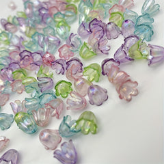 100pcs Straight Hole Small Flower Mixed Beads Bulk