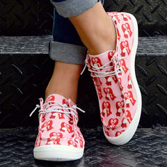Pink Love Flat Sports Outdoor Sneakers Anti Slip Women's Shoes