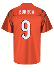 Men's 9 Orange Football Jersey V neck Short Sleeve Uniform