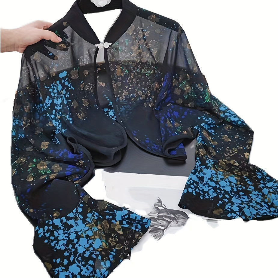 Chiffon Print Thin Shawl Women Sunscreen Anti-mosquito Scarves