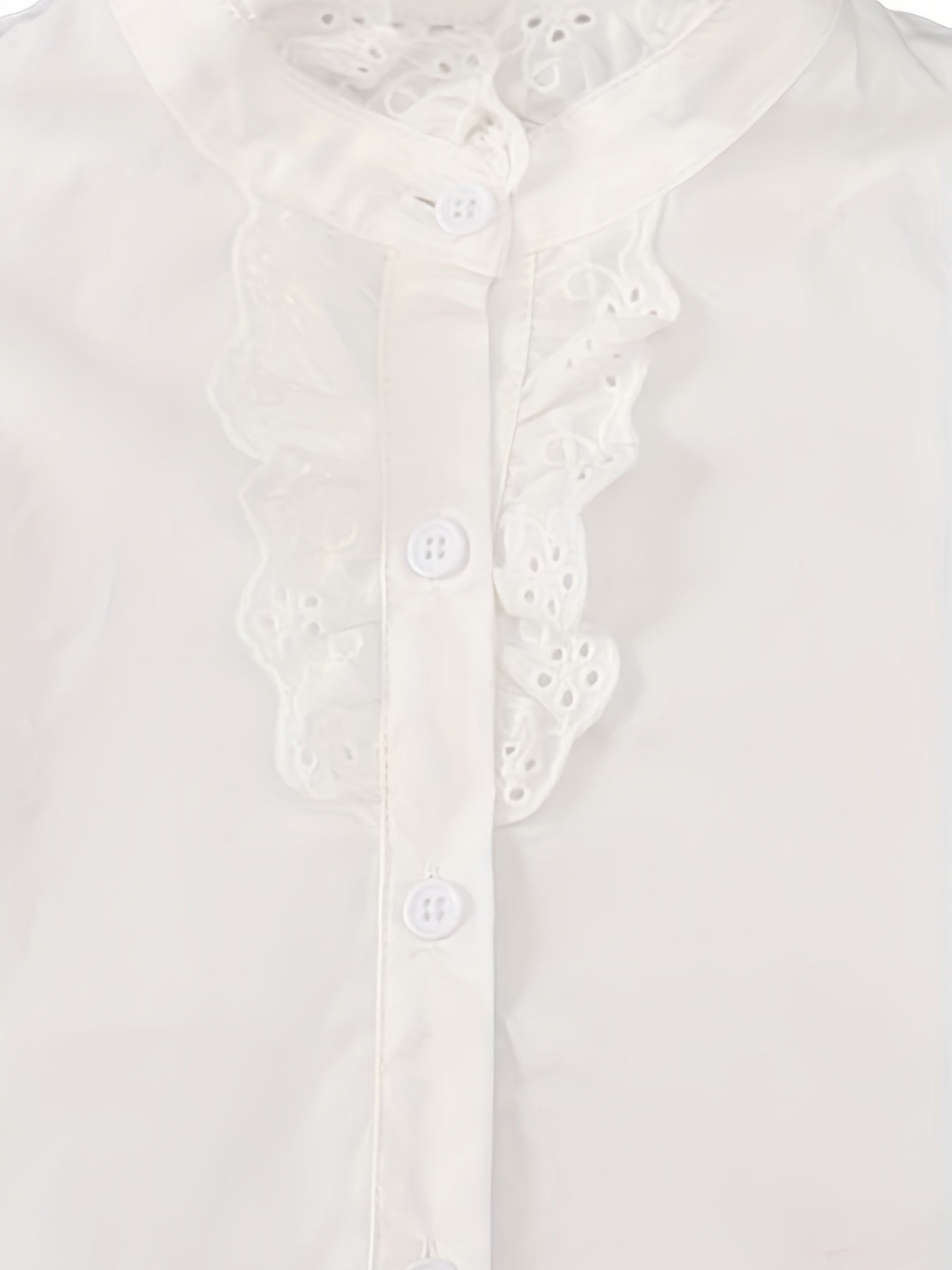 Girls Varsity Shirt Lace Ruffle Collar Long Sleeve Blouse