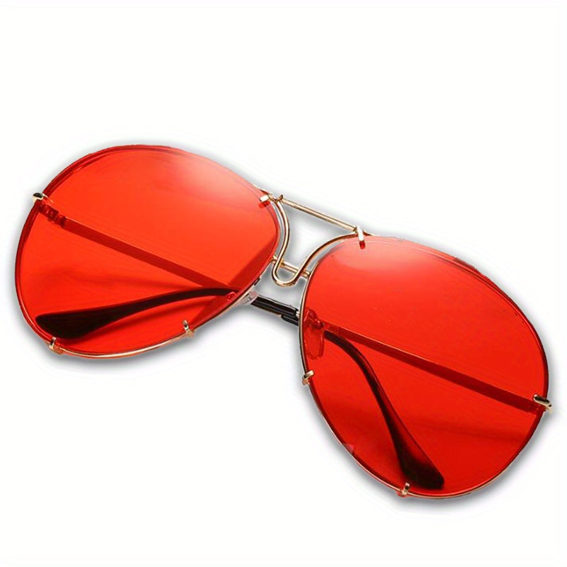 Aviator Sunglasses Thin Metal Frame Mirrored Lens UV Protection