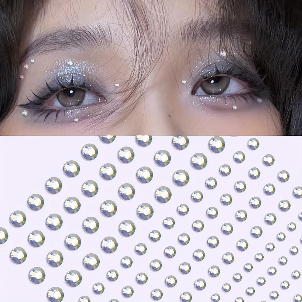 144 Pcs Purple Face Stickers Jewelry Pearl Stickers Face Makeup