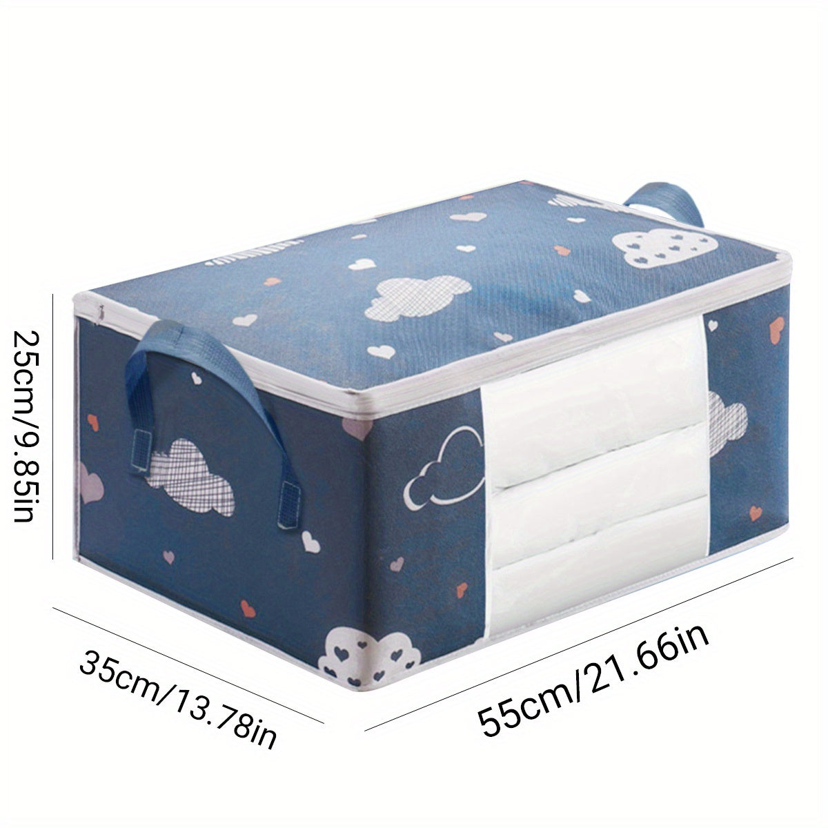Foldable Blanket Storage Bag with Zipper, Large Organizer