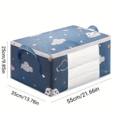 Foldable Blanket Storage Bag with Zipper, Large Organizer