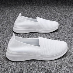 Women's Lightweight Slip On Outdoor Shoes Breathable Flying Woven Sneakers
