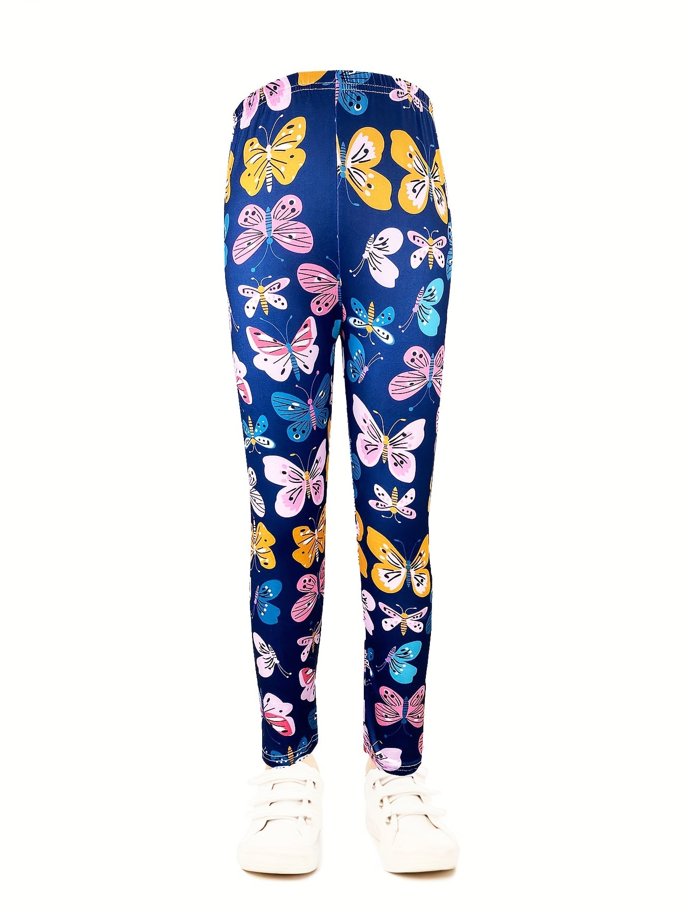 Girls Butterfly Graphic Stretch Yoga Leggings High Waist Slim Pants