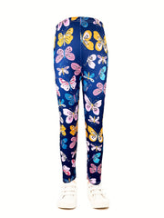 Girls Butterfly Graphic Stretch Yoga Leggings High Waist Slim Pants