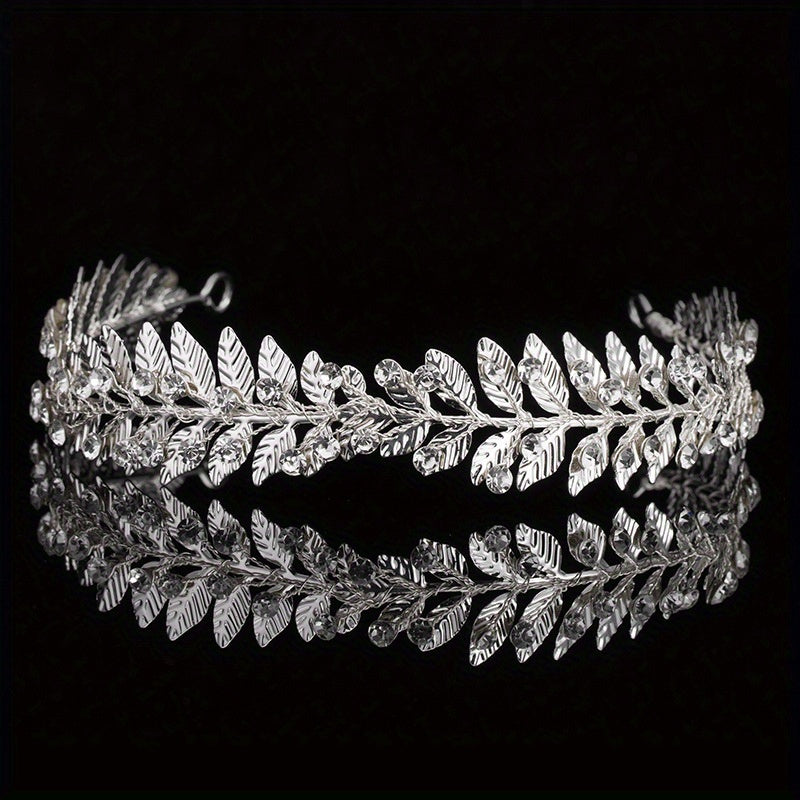 Bridal Leaf Headband Rhinestone Hair Band Wedding Accessories