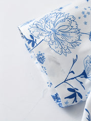 Boys Flower & Leaf Print Short Sleeves Shirt for Spring & Summer