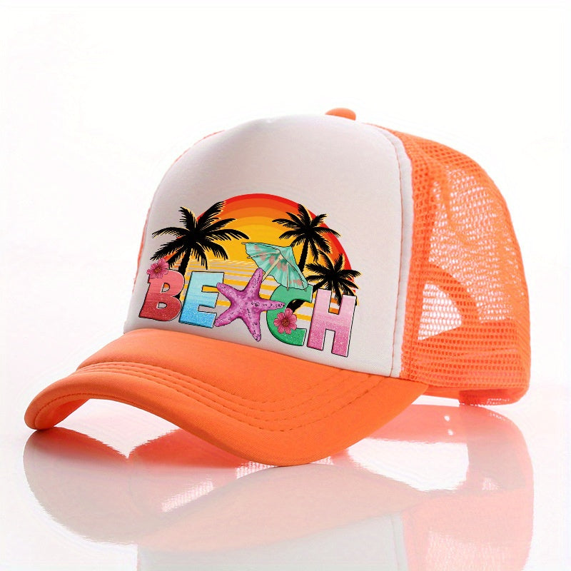 Summer Multicolor Hat Starfish Beach Print Men's Peaked Cap Street Sunshade
