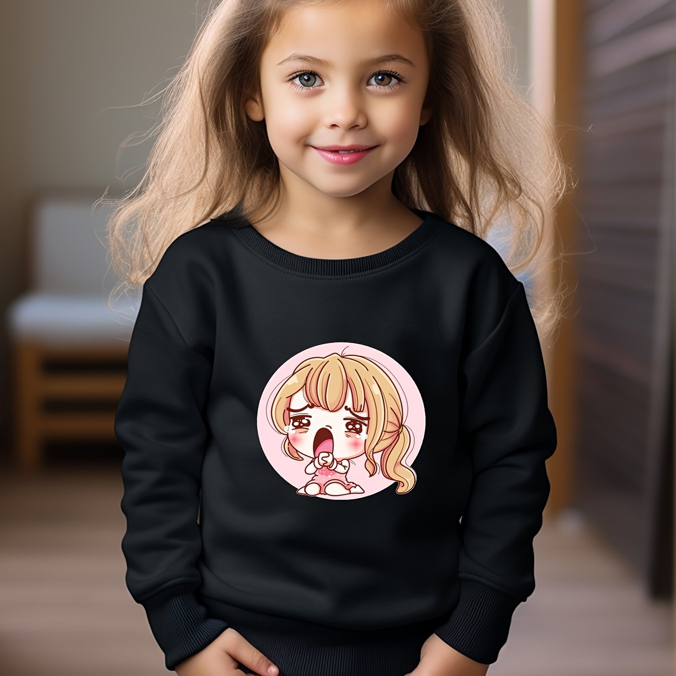 OERYUI Poor Crying Girl Graphic Sweatshirt for Kids