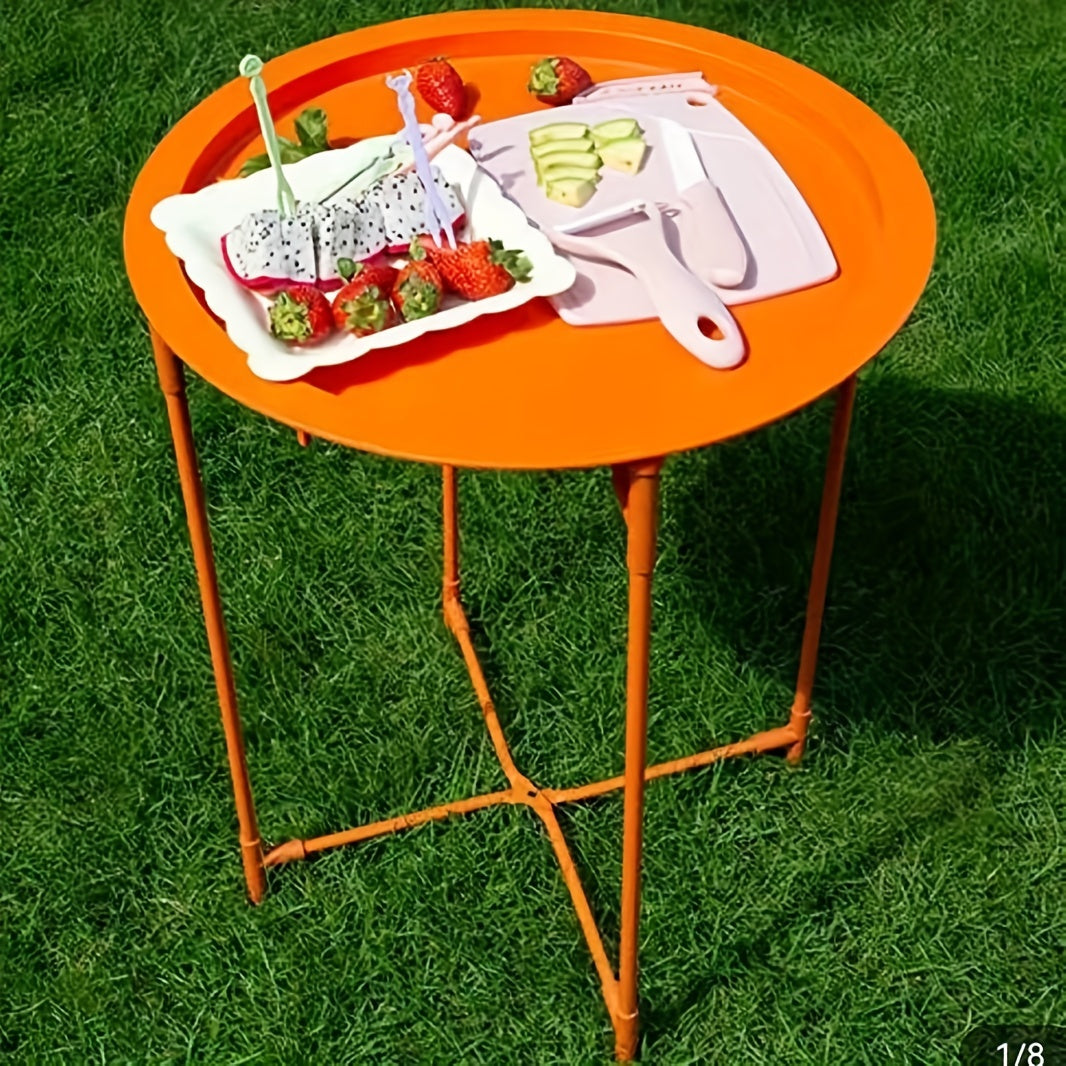 Portable Side Table for Small Spaces - Waterproof Round Nightstand