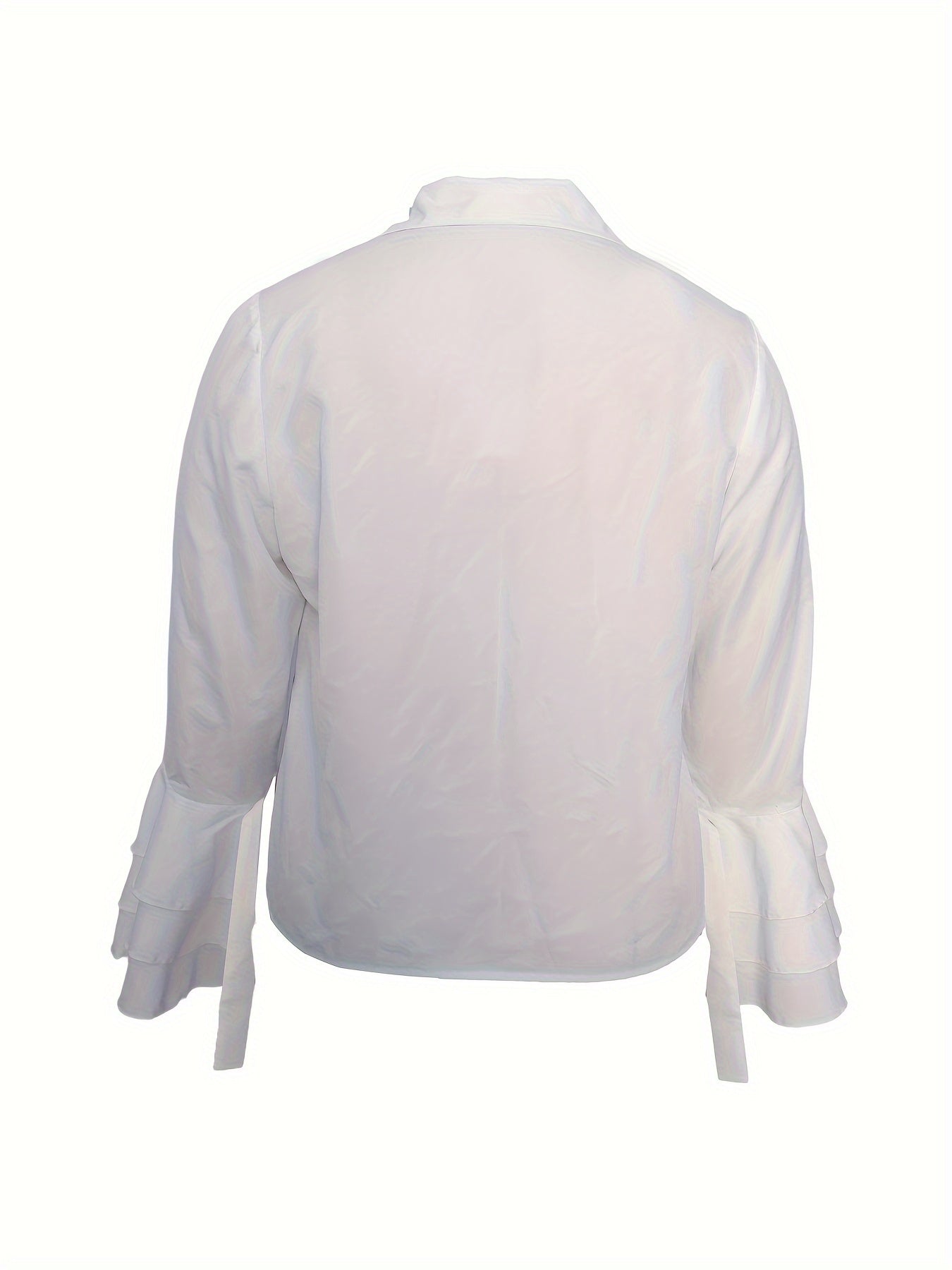 Women's Blouse Layered Sleeve Button Up Collar