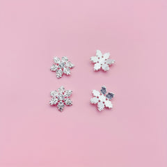 10pcs Christmas Snowflake Nail Charms with Rhinestones 3D Nail Gem Jewelry