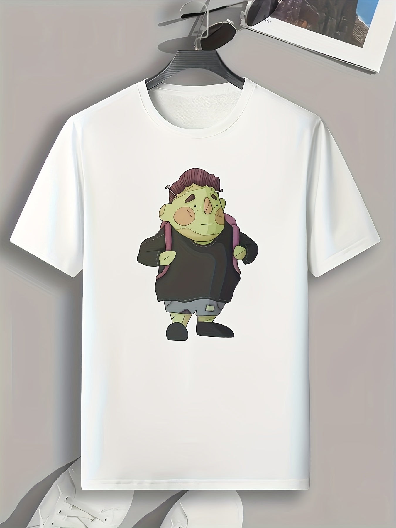 Cartoon Print Men's Graphic T-shirt Casual Tee Summer Clothing