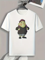 Cartoon Print Men's Graphic T-shirt Casual Tee Summer Clothing