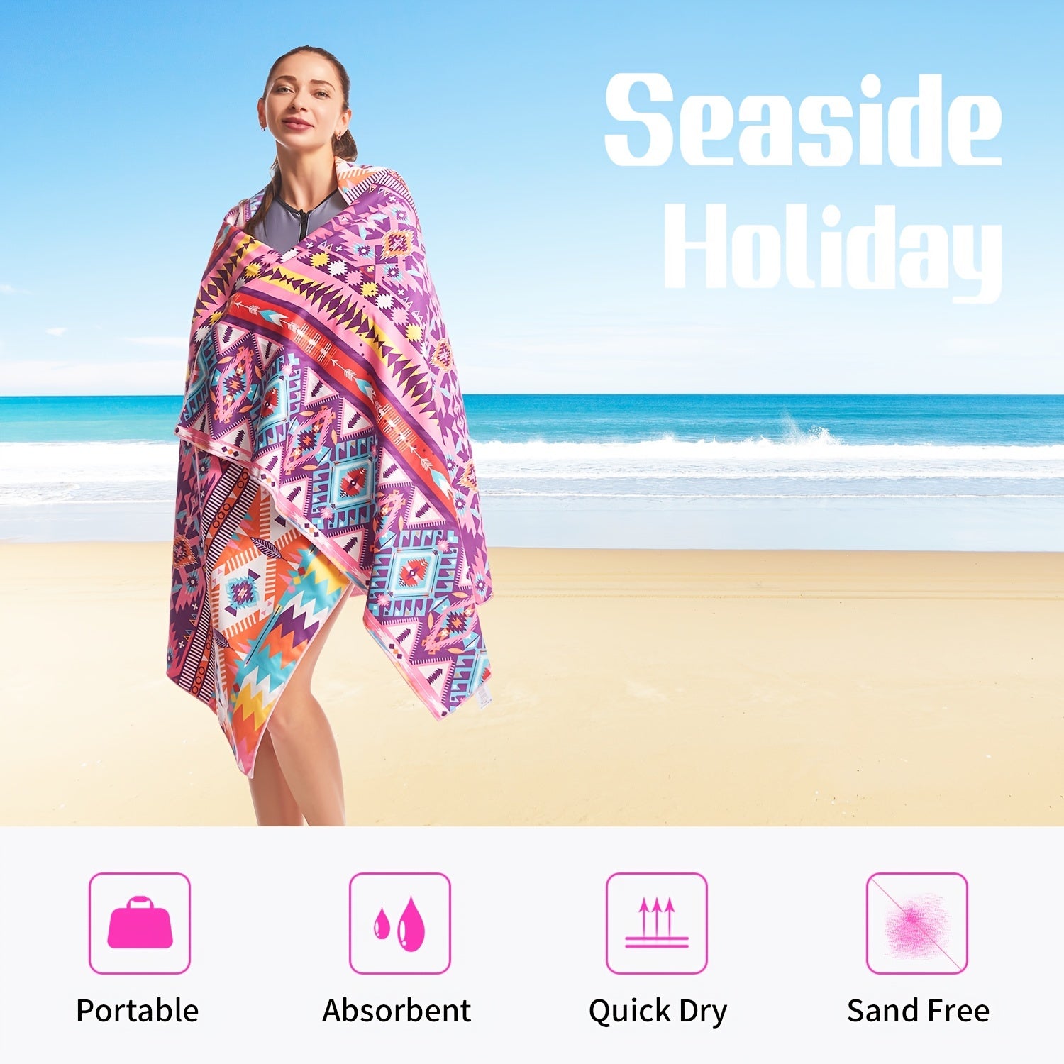 Bohemian Printed Beach Towel Quick Drying & Ultra Absorbent