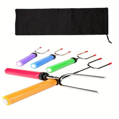 5pcs Telescopic Stainless Steel Cooking Forks Kit for Camping